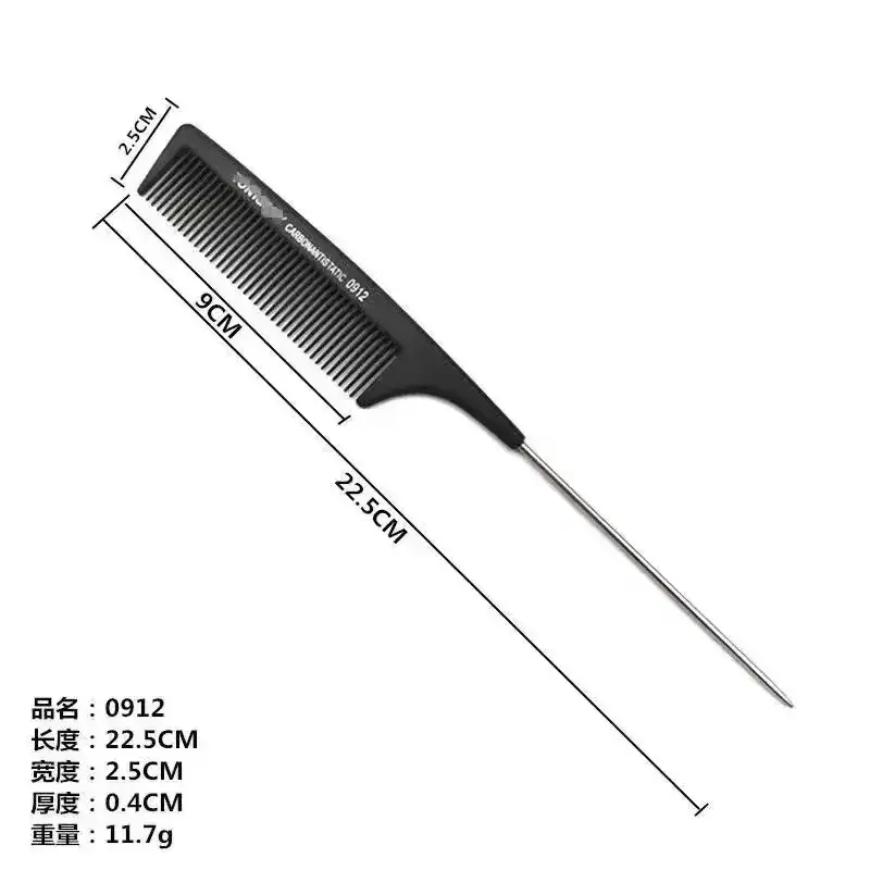 Pointed Carbon Fiber Hair Comb Professional Use - Image 9