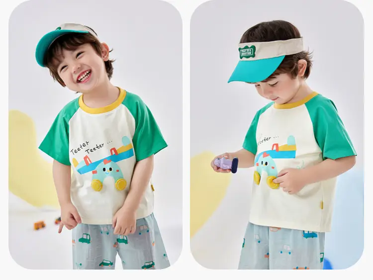 Dudu Boys T-shirt Pink Sleeve Summer New Baby T-shirt — feature 14