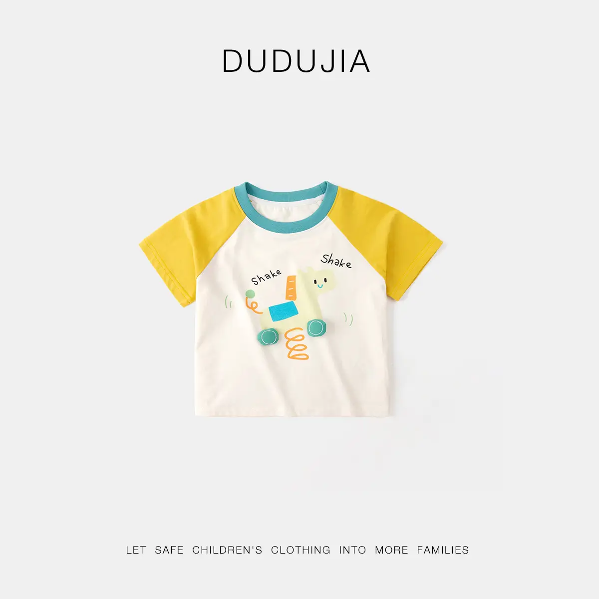 Dudu Boys T-shirt Pink Sleeve Summer New Baby T-shirt - Image 3