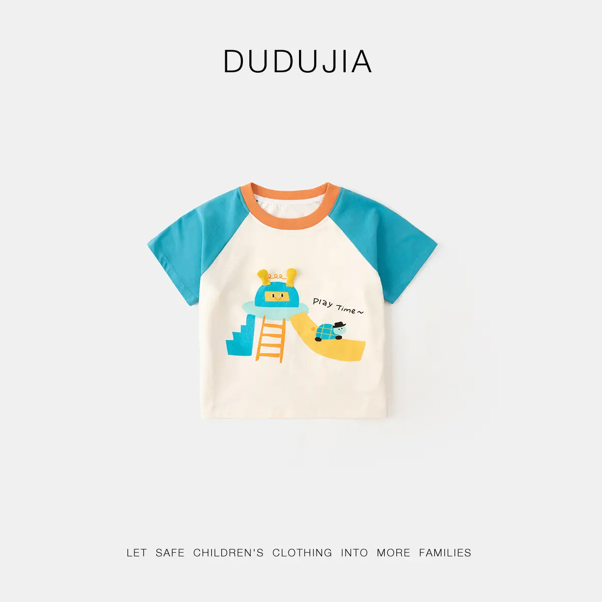 Dudu Boys T-shirt Pink Sleeve Summer New Baby T-shirt - Image 4