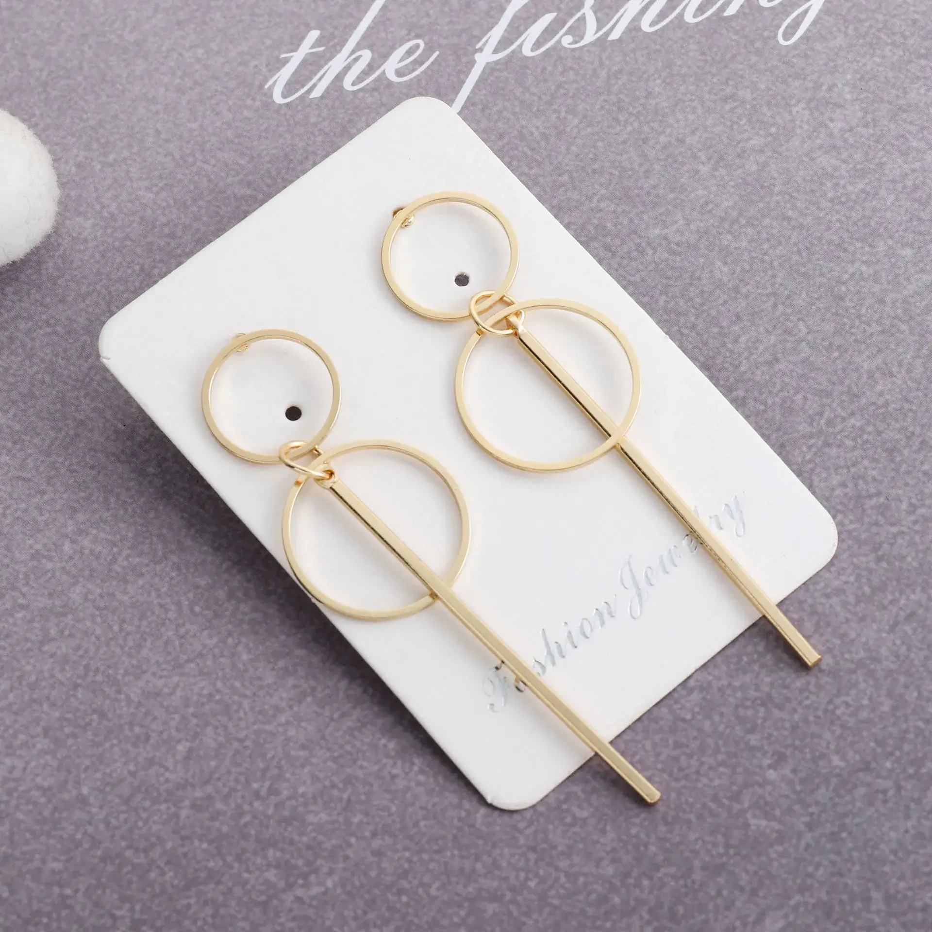 Golden Round Dangle Earrings Set for Women