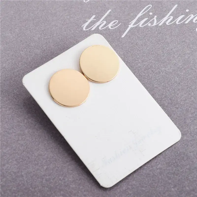 Golden Round Dangle Earrings Set for Women