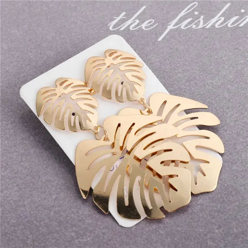 Golden Round Dangle Earrings Set for Women