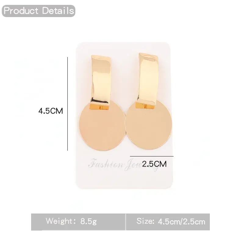 Golden Round Dangle Earrings Set for Women — feature 10