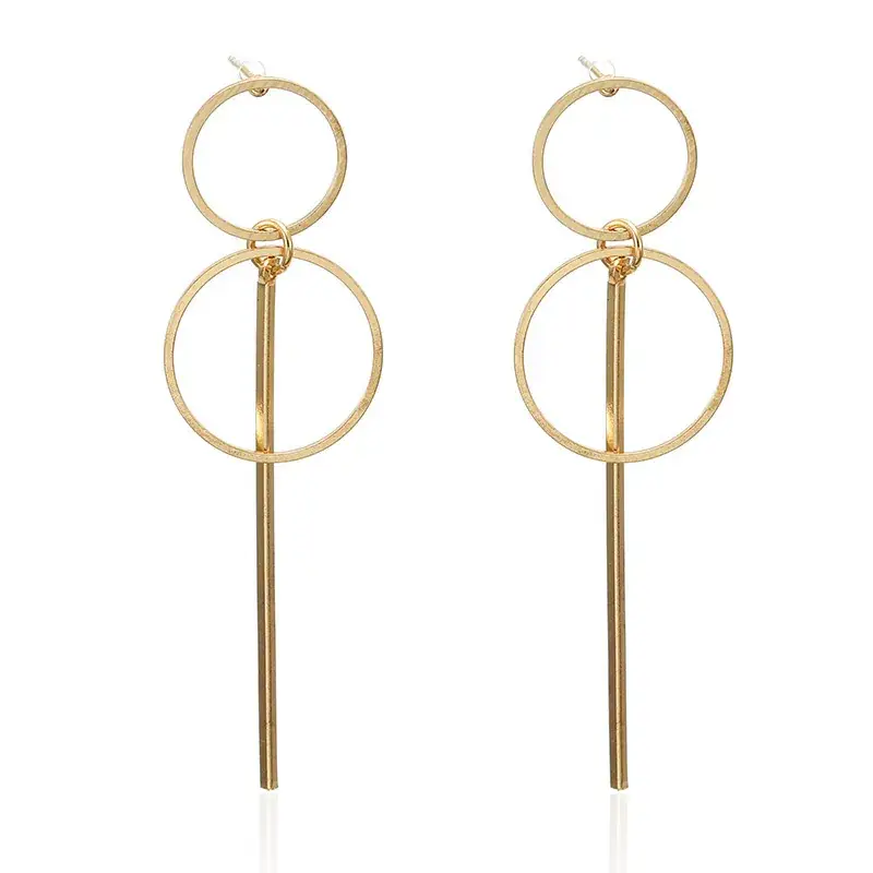 Golden Round Dangle Earrings Set for Women — feature 15