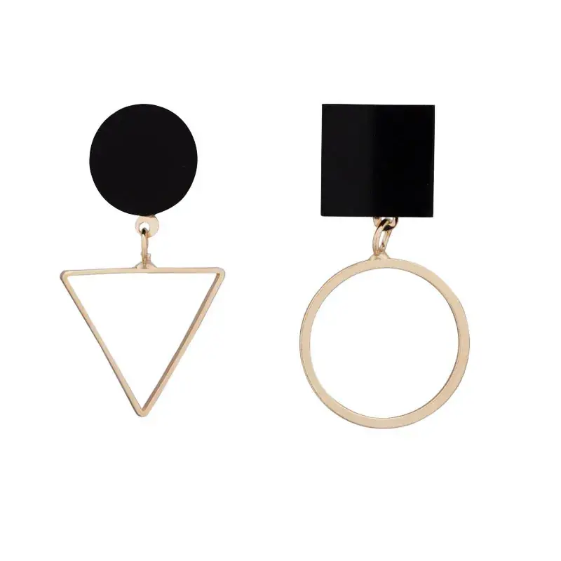 Golden Round Dangle Earrings Set for Women