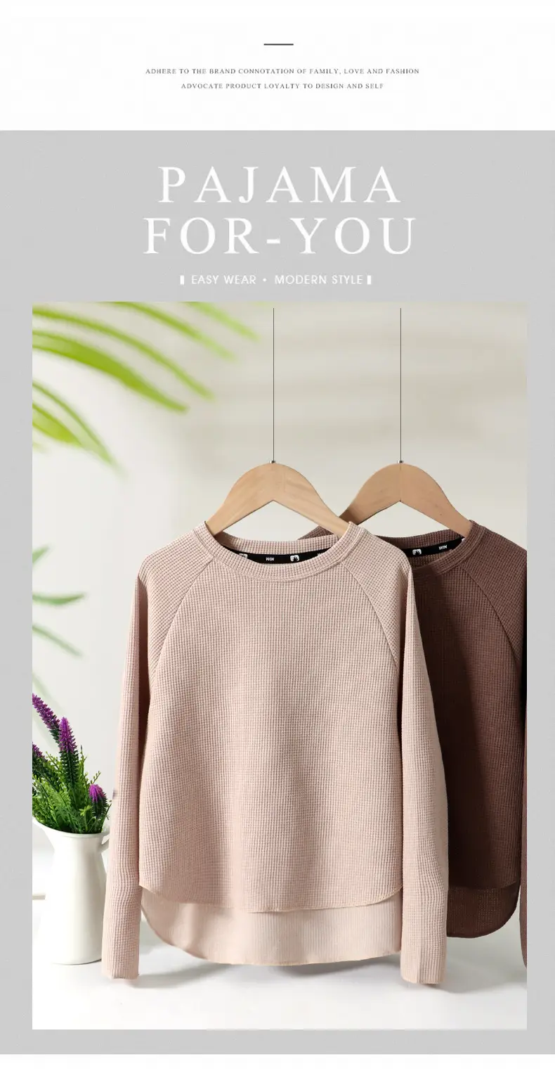 Parent Kids Long Sleeve T-Shirt Cream Brown Loose Round Neck — feature 8