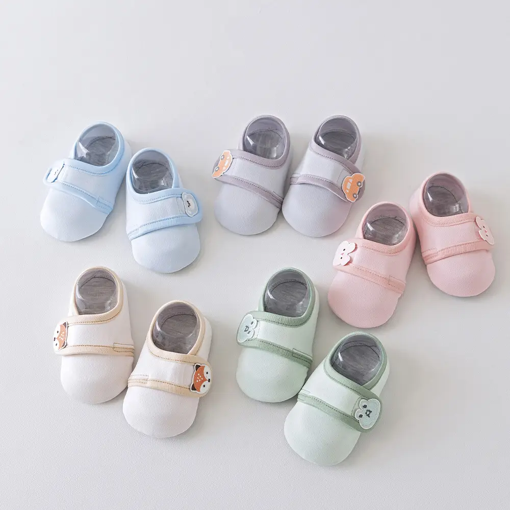 Pink Bunny Decor Baby Soft Cotton Slip-On Shoes for 1-3Y