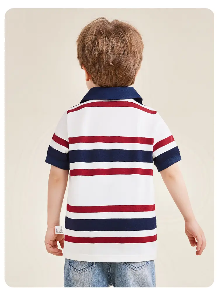 Kids Teddy Teddy Printed Polo Shirt Dark Blue Short Sleeve — feature 18