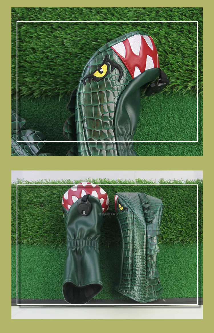 Tyrannosaurus Rex Golf Pole Cover Rotatable Digital Number Plate Green — feature 10