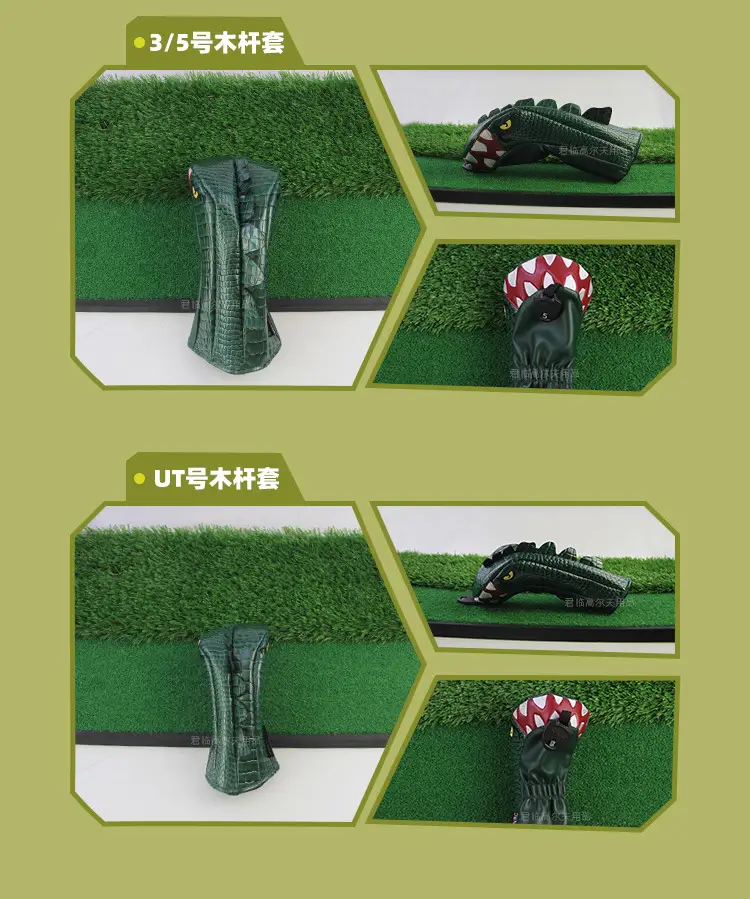 Tyrannosaurus Rex Golf Pole Cover Rotatable Digital Number Plate Green — feature 3