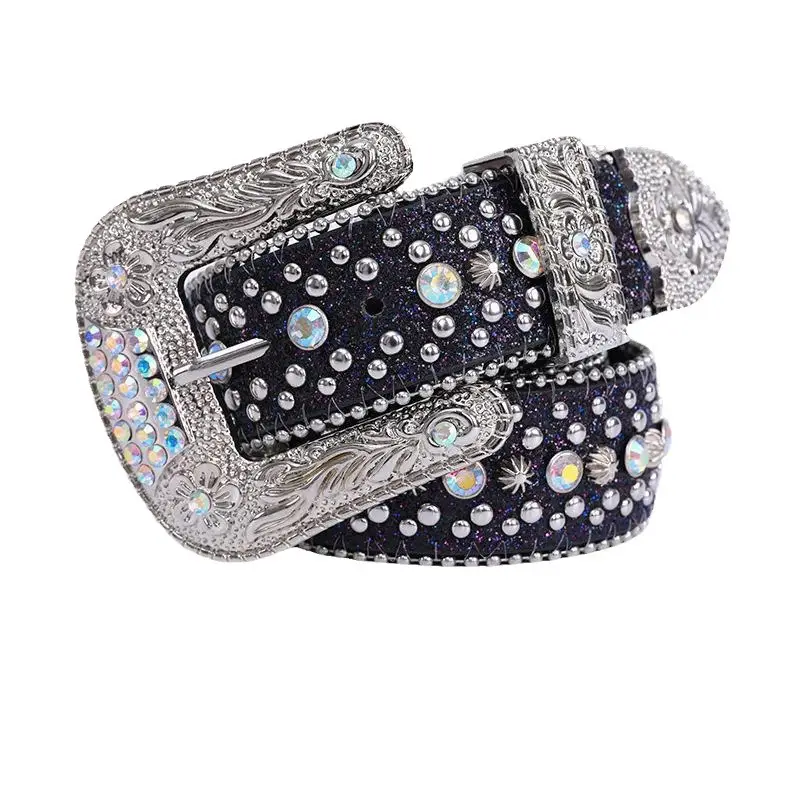 Red Rhinestone Belt with Silver Buckle for Women - Image 15
