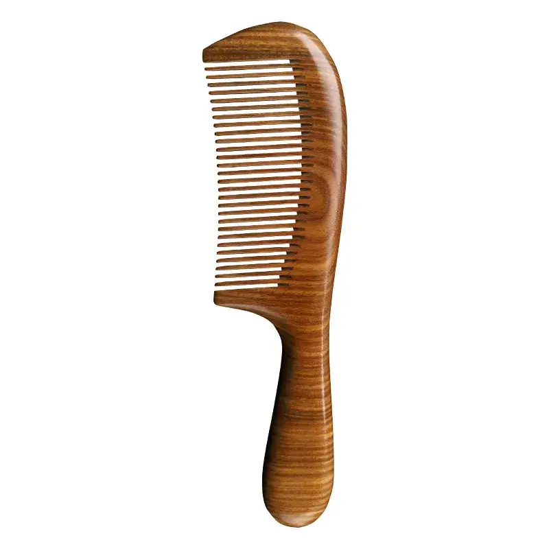 Natural Green Sandalwood Moon Comb for Women