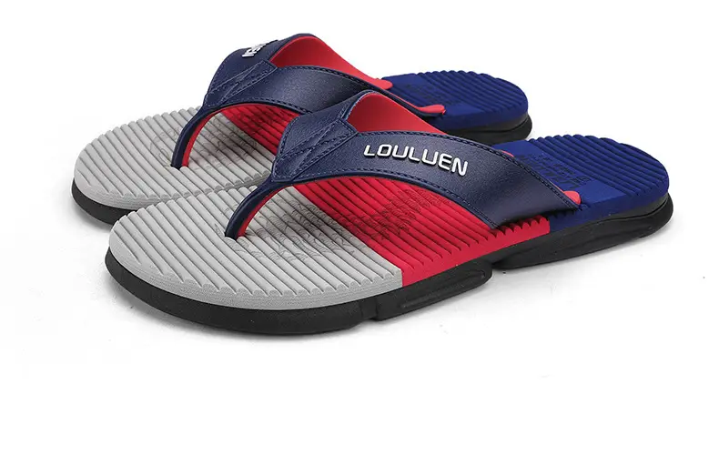 2024 Men's Trendy Casual Beach Flip-Flops Black Teal — feature 24