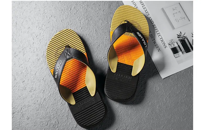 2024 Men's Trendy Casual Beach Flip-Flops Black Teal — feature 3