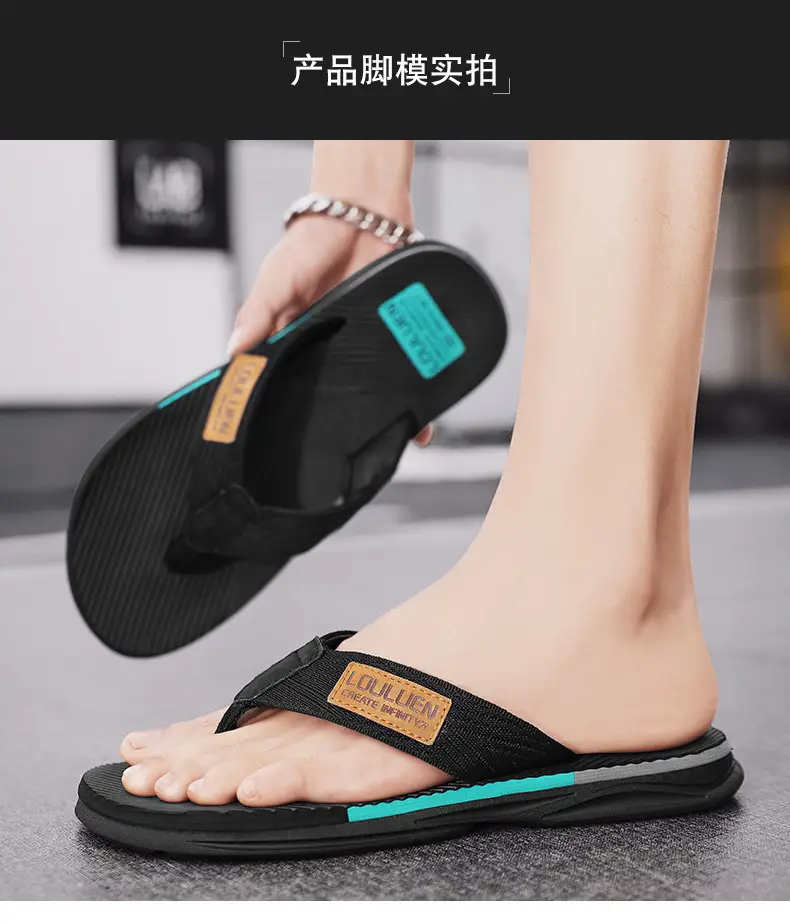 2024 Cross-border Large Size Flip Flops Men's Summer Korean-style Fashionable Flip-flops Men's Outer Wear Thick Bottom Beach Sandals — feature 10