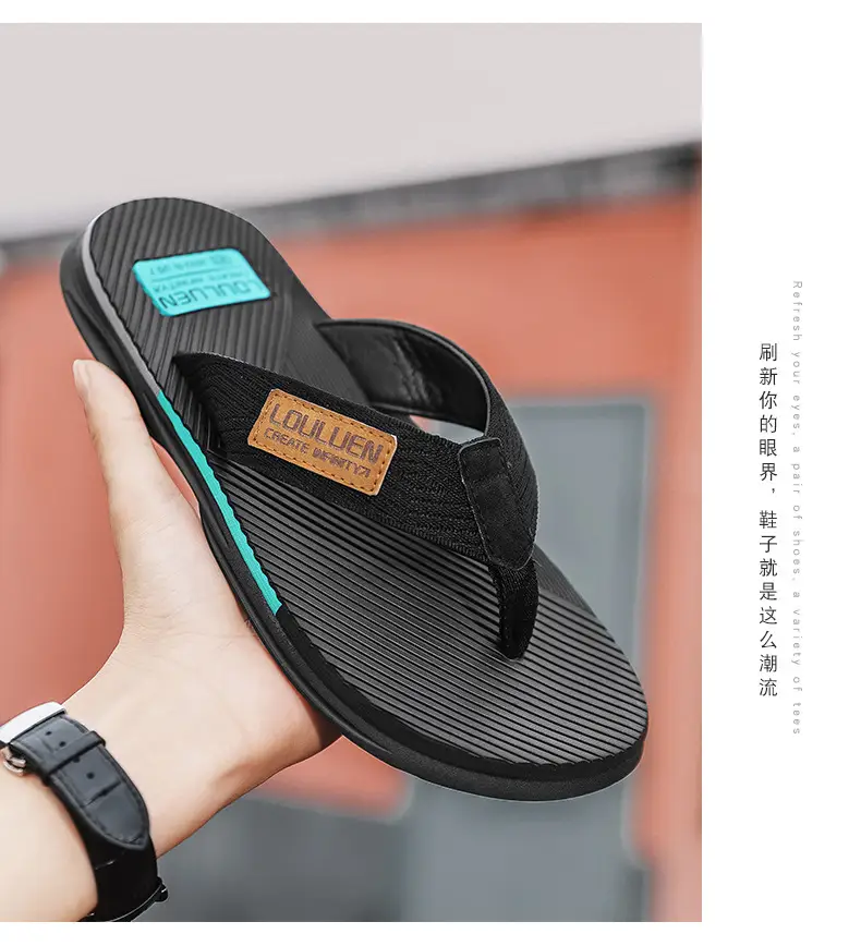 2024 Cross-border Large Size Flip Flops Men's Summer Korean-style Fashionable Flip-flops Men's Outer Wear Thick Bottom Beach Sandals — feature 11