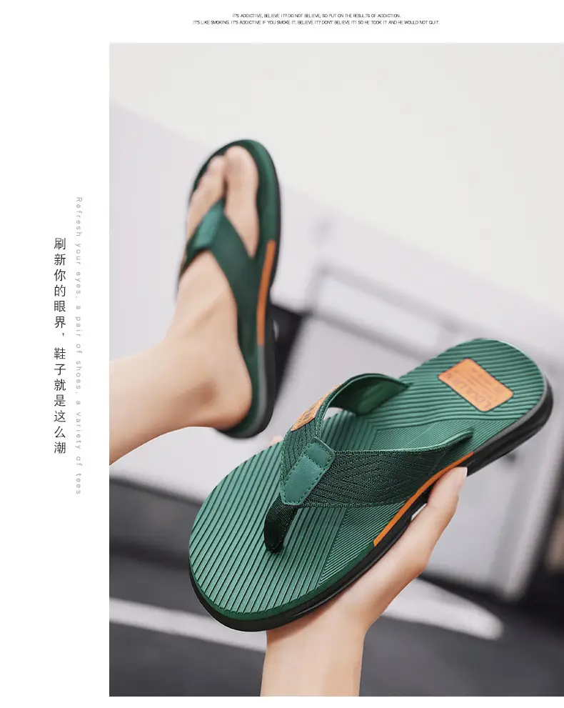 2024 Cross-border Large Size Flip Flops Men's Summer Korean-style Fashionable Flip-flops Men's Outer Wear Thick Bottom Beach Sandals — feature 13