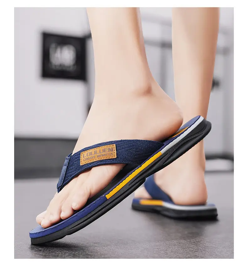2024 Cross-border Large Size Flip Flops Men's Summer Korean-style Fashionable Flip-flops Men's Outer Wear Thick Bottom Beach Sandals — feature 14