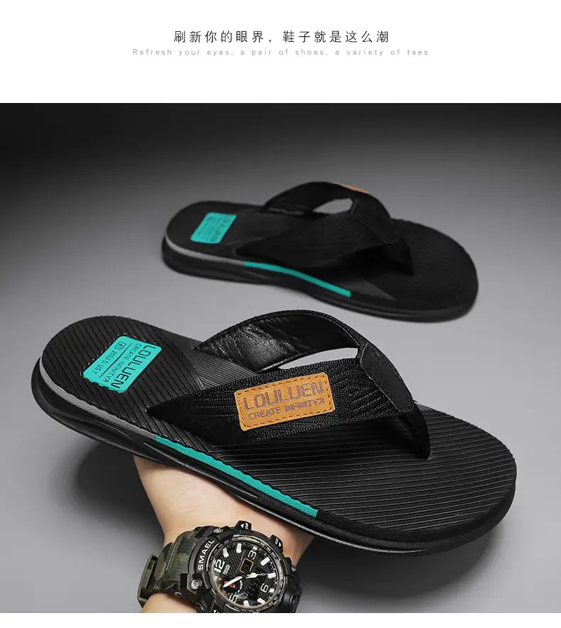 2024 Cross-border Large Size Flip Flops Men's Summer Korean-style Fashionable Flip-flops Men's Outer Wear Thick Bottom Beach Sandals — feature 17
