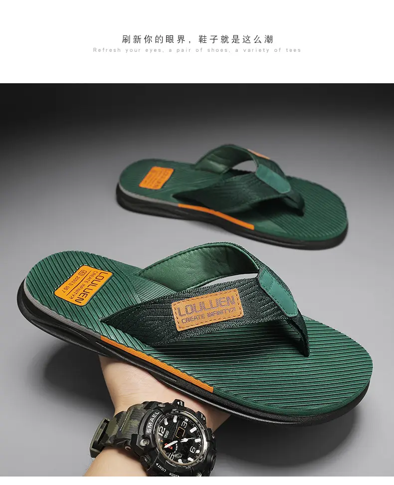 2024 Cross-border Large Size Flip Flops Men's Summer Korean-style Fashionable Flip-flops Men's Outer Wear Thick Bottom Beach Sandals — feature 19