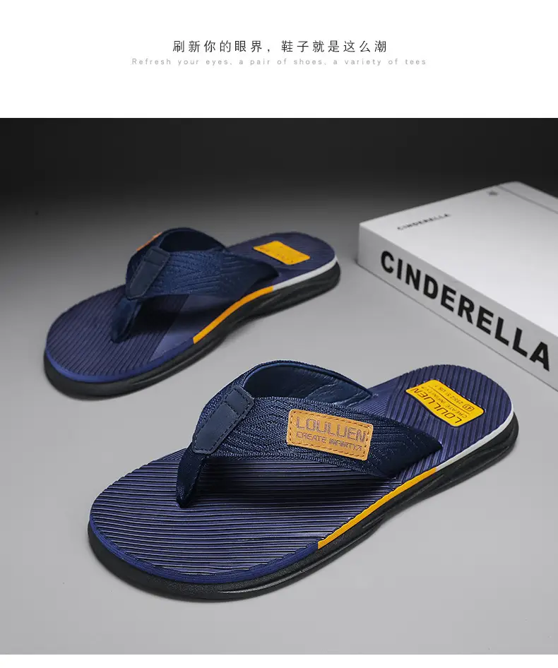 2024 Cross-border Large Size Flip Flops Men's Summer Korean-style Fashionable Flip-flops Men's Outer Wear Thick Bottom Beach Sandals — feature 20
