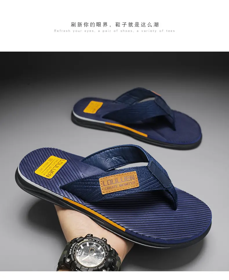 2024 Cross-border Large Size Flip Flops Men's Summer Korean-style Fashionable Flip-flops Men's Outer Wear Thick Bottom Beach Sandals — feature 21
