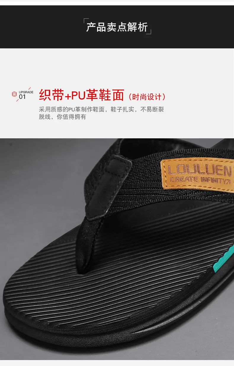 2024 Cross-border Large Size Flip Flops Men's Summer Korean-style Fashionable Flip-flops Men's Outer Wear Thick Bottom Beach Sandals — feature 7
