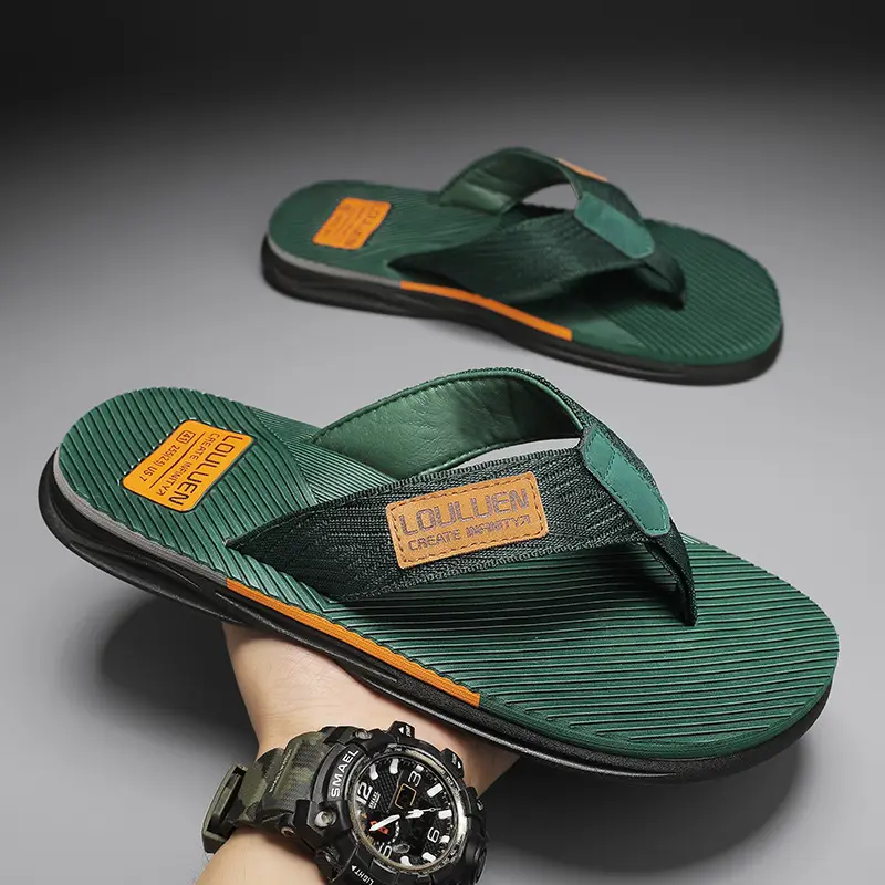 2024 Cross-border Large Size Flip Flops Men's Summer Korean-style Fashionable Flip-flops Men's Outer Wear Thick Bottom Beach Sandals