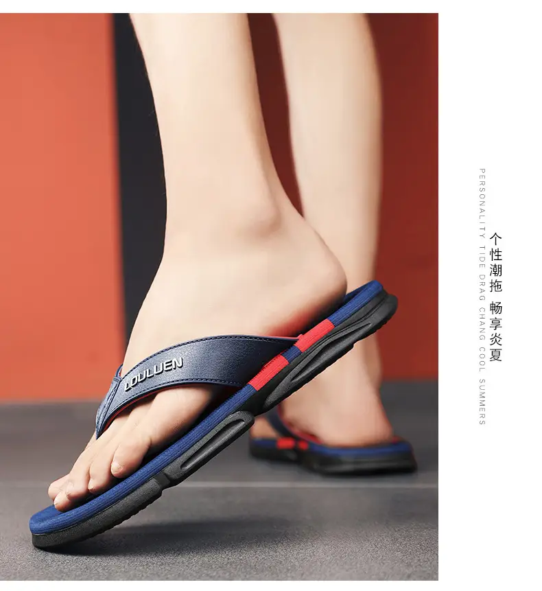 2024 Summer Men's Flip-Flops Beach Shoes Casual Trendy Non-Slip Fashion Outer Wear Thick-Soled Sandals for Men — feature 11