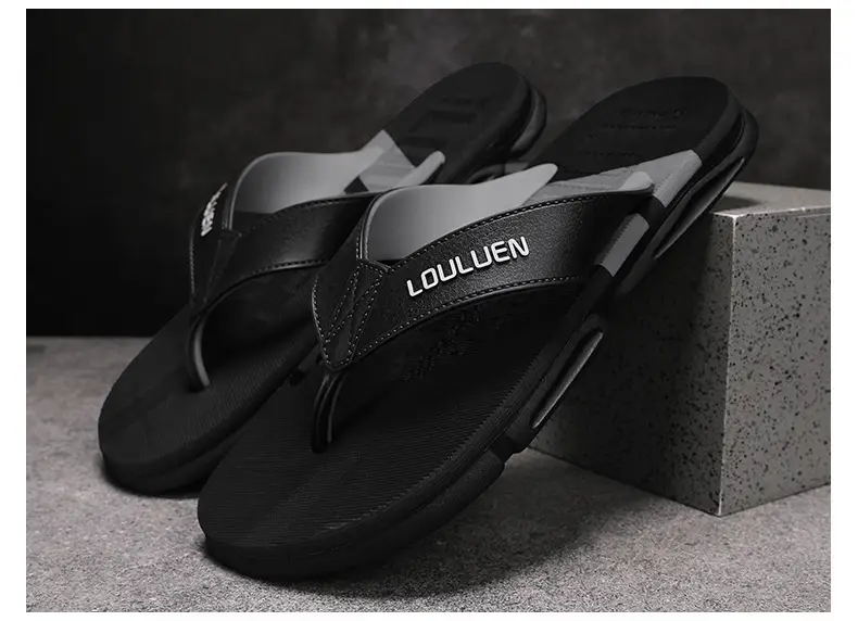 2024 Summer Men's Flip-Flops Beach Shoes Casual Trendy Non-Slip Fashion Outer Wear Thick-Soled Sandals for Men — feature 14