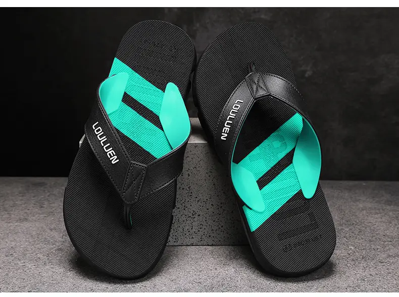 2024 Summer Men's Flip-Flops Beach Shoes Casual Trendy Non-Slip Fashion Outer Wear Thick-Soled Sandals for Men — feature 15