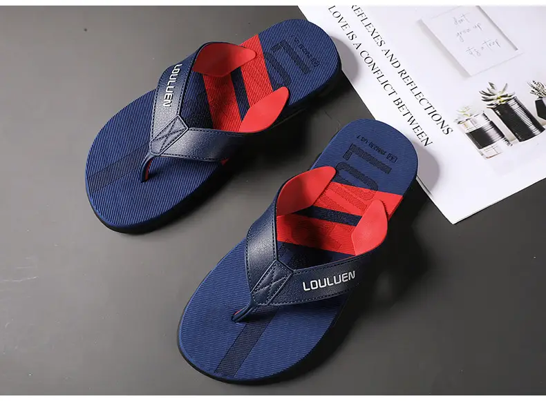 2024 Summer Men's Flip-Flops Beach Shoes Casual Trendy Non-Slip Fashion Outer Wear Thick-Soled Sandals for Men — feature 17