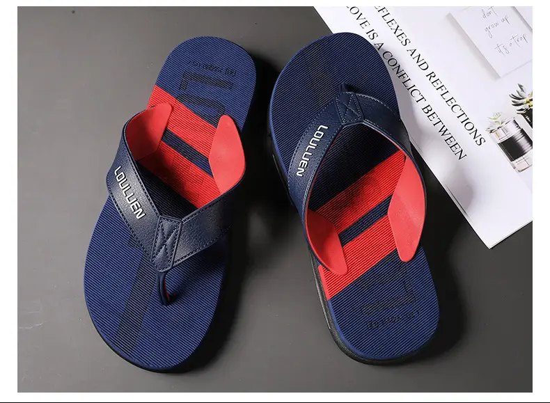 2024 Summer Men's Flip-Flops Beach Shoes Casual Trendy Non-Slip Fashion Outer Wear Thick-Soled Sandals for Men — feature 18