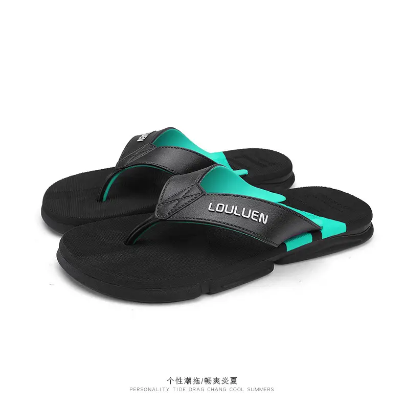 2024 Summer Men's Flip-Flops Beach Shoes Casual Trendy Non-Slip Fashion Outer Wear Thick-Soled Sandals for Men — feature 20