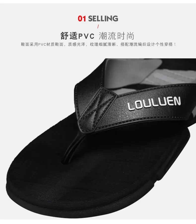 2024 Summer Men's Flip-Flops Beach Shoes Casual Trendy Non-Slip Fashion Outer Wear Thick-Soled Sandals for Men — feature 6