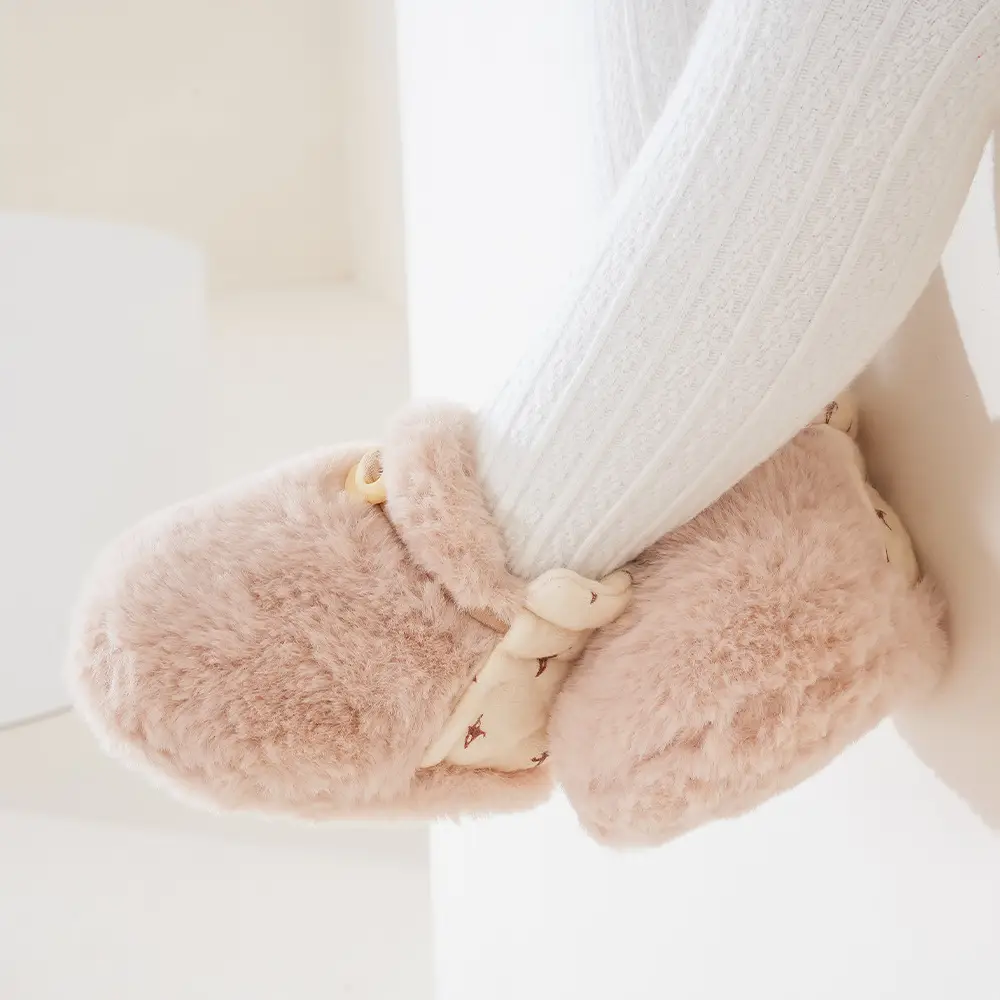 Winter Fleece Lined Toddler Shoes Anti-Drop Soft Cotton