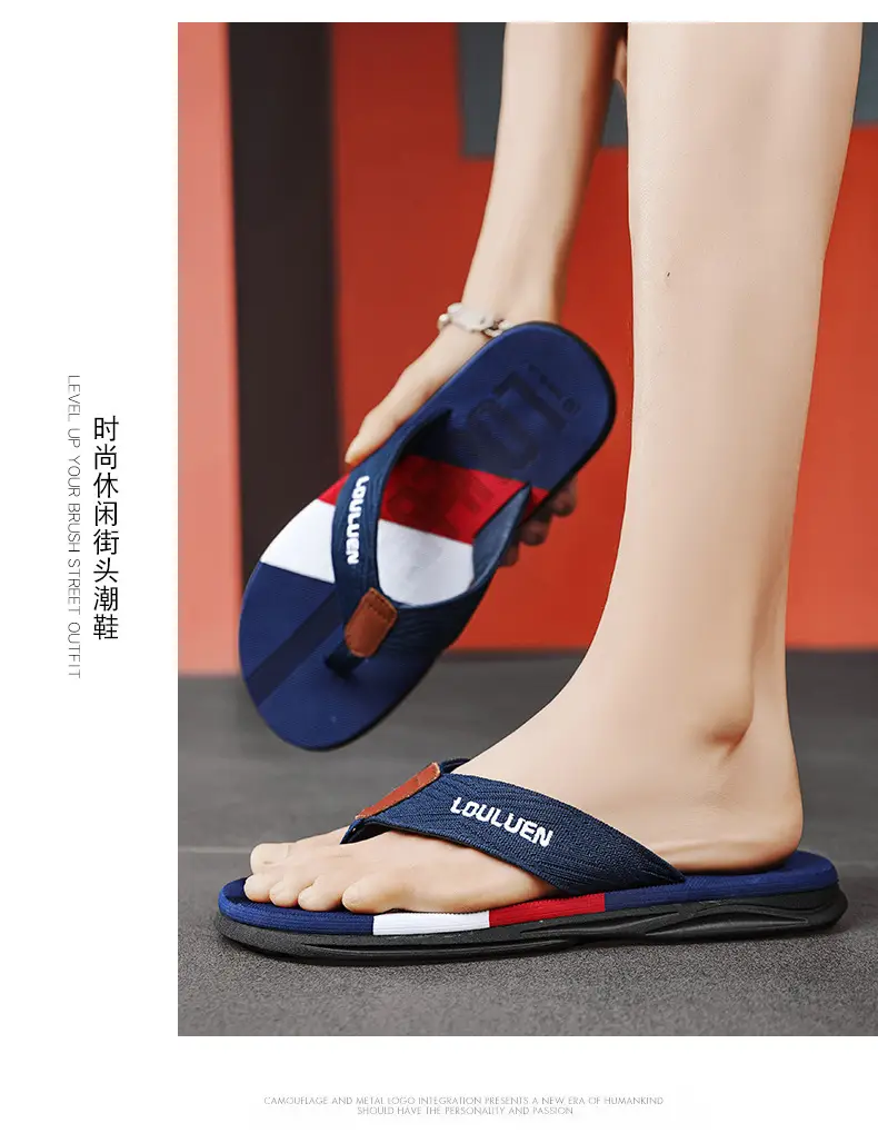 2024 Men's Navy Blue Louis Vermeer Sandals Large — feature 12