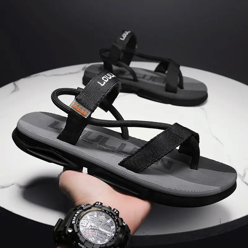 Men's 2024 Summer Sandals Navy Yellow Non-Slip