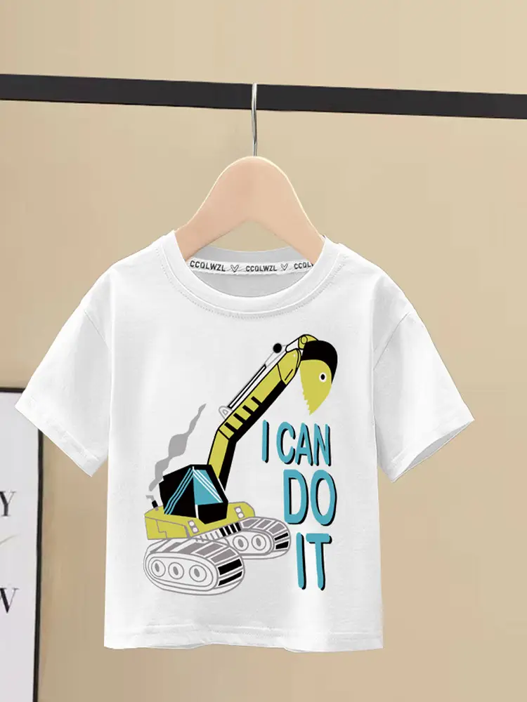 Boys Cotton Crewneck T-Shirt Blue Graphic 2024 - Image 6