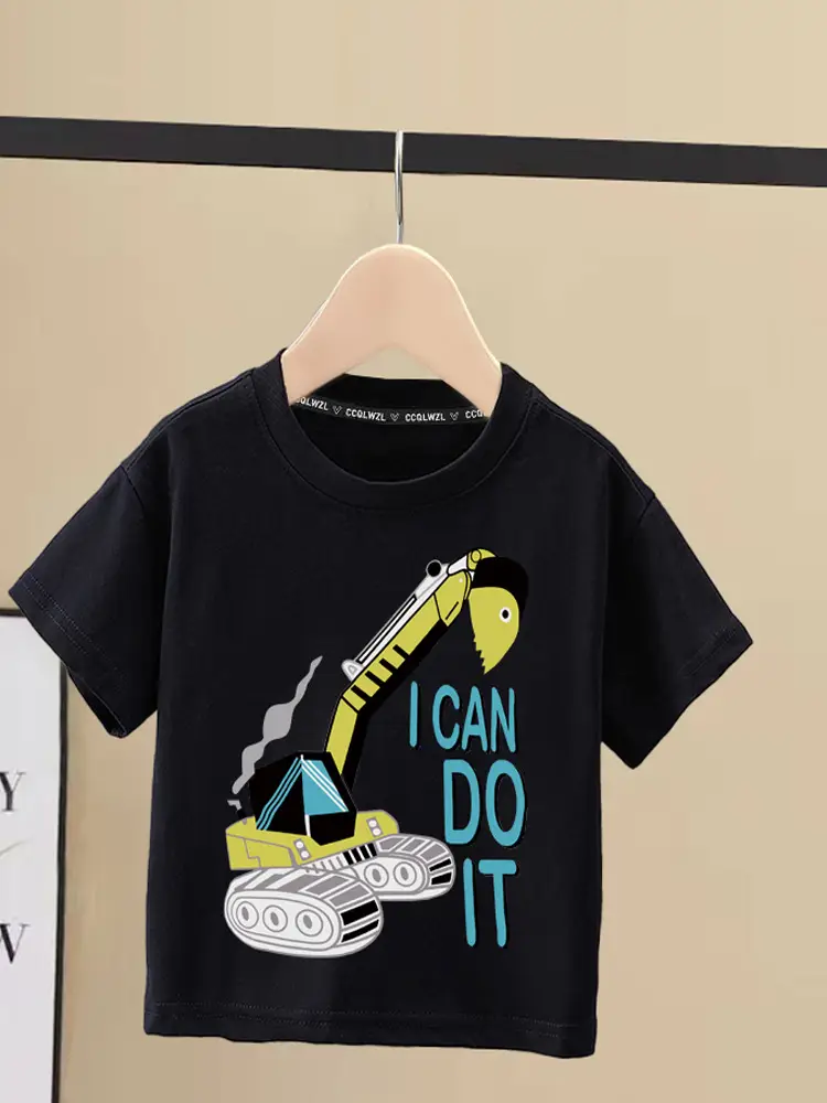 Boys Cotton Crewneck T-Shirt Blue Graphic 2024 - Image 8