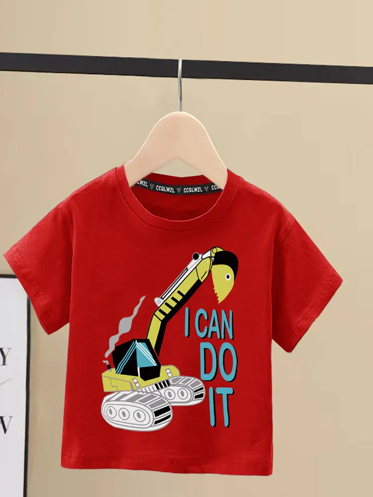 Boys Cotton Crewneck T-Shirt Blue Graphic 2024 - Image 9