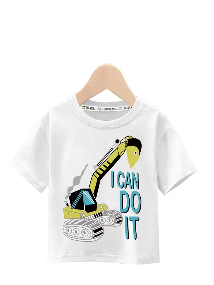Boys Cotton Crewneck T-Shirt Blue Graphic 2024 - Image 10