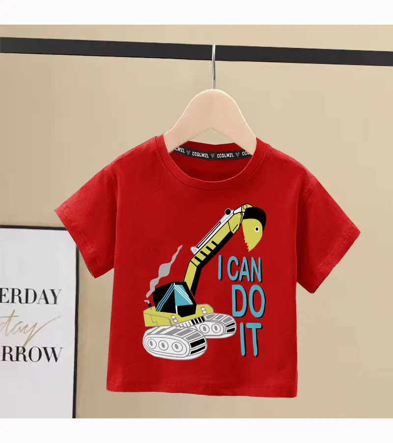 Boys Cotton Crewneck T-Shirt Blue Graphic 2024 — feature 12