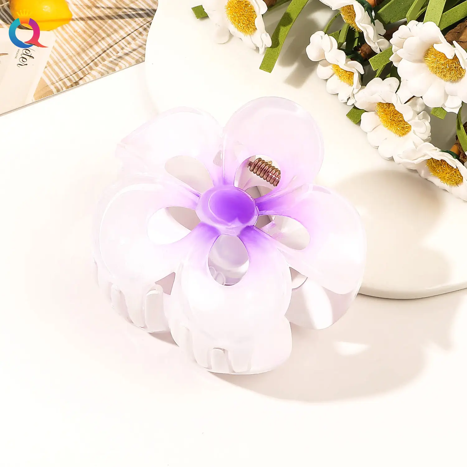 Five-petal Flower Clamp-Smoked Clothes Purple
