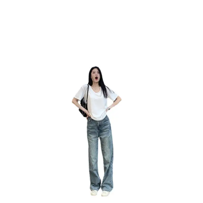 Ledin~ Summer Thin V Neck Short-Sleeved T-Shirt for Women, Comfortable, Loose, Slim, Lazy Bottoming Shirt, Casual T-Shirt Top - Image 8