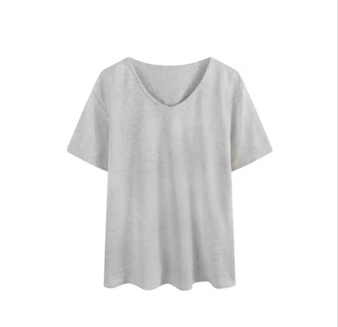 Ledin~ Summer Thin V Neck Short-Sleeved T-Shirt for Women, Comfortable, Loose, Slim, Lazy Bottoming Shirt, Casual T-Shirt Top - Image 3