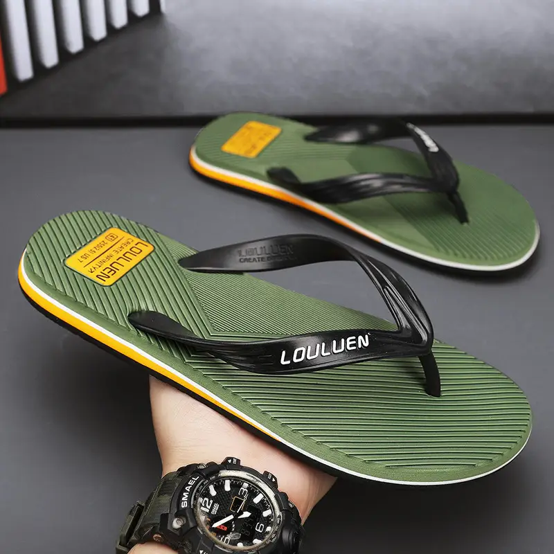 2024 Men's Red Rubber Flip Flops Beach Sandals - Image 5