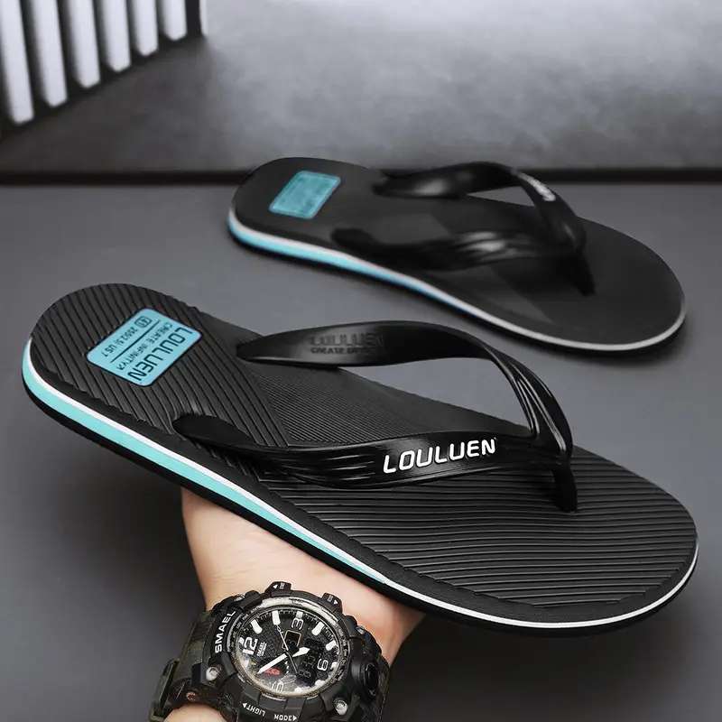 2024 Men's Red Rubber Flip Flops Beach Sandals - Image 6