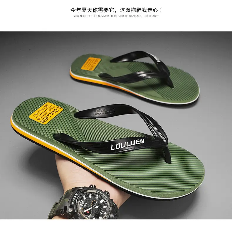 2024 Men's Red Rubber Flip Flops Beach Sandals — feature 10